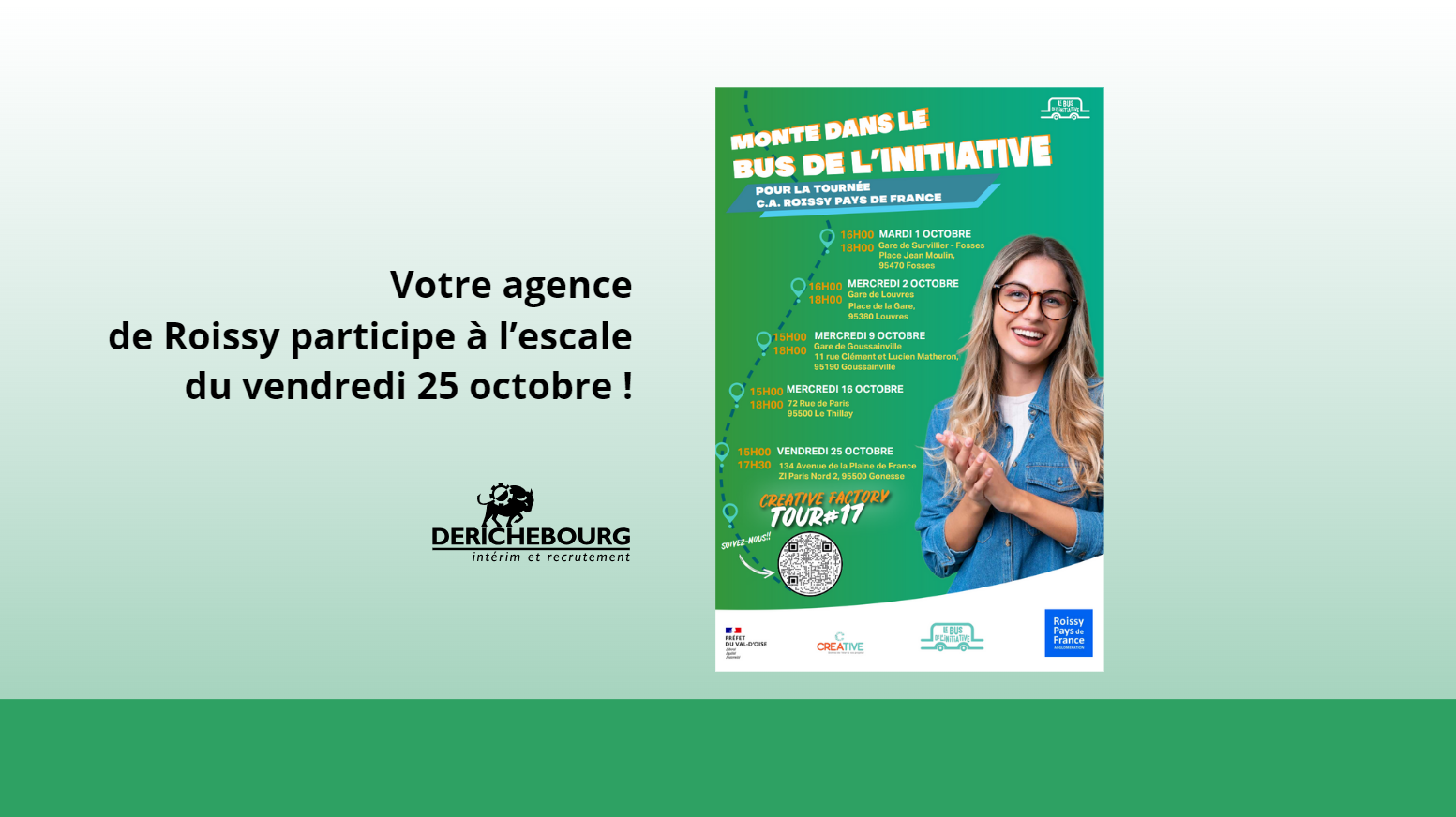 DERICHEBOURG Intérim et Recrutement de Roissy participe au Bus de l'Initiative à Gonesse !